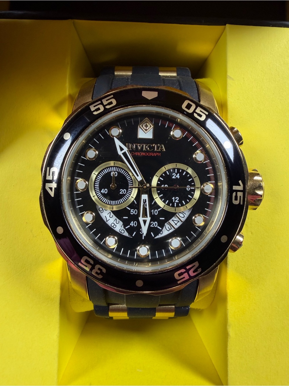 Invicta ProDiver Men's Black and Gold Chronograph Watch
